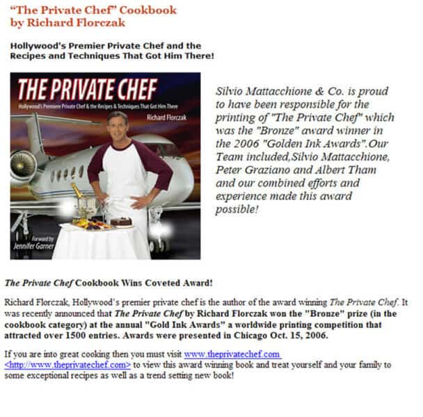 The Private Chef Richard Florcak book