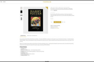 Tygeronline.com/store/ Harry Potter Singe Book Item Sample Page